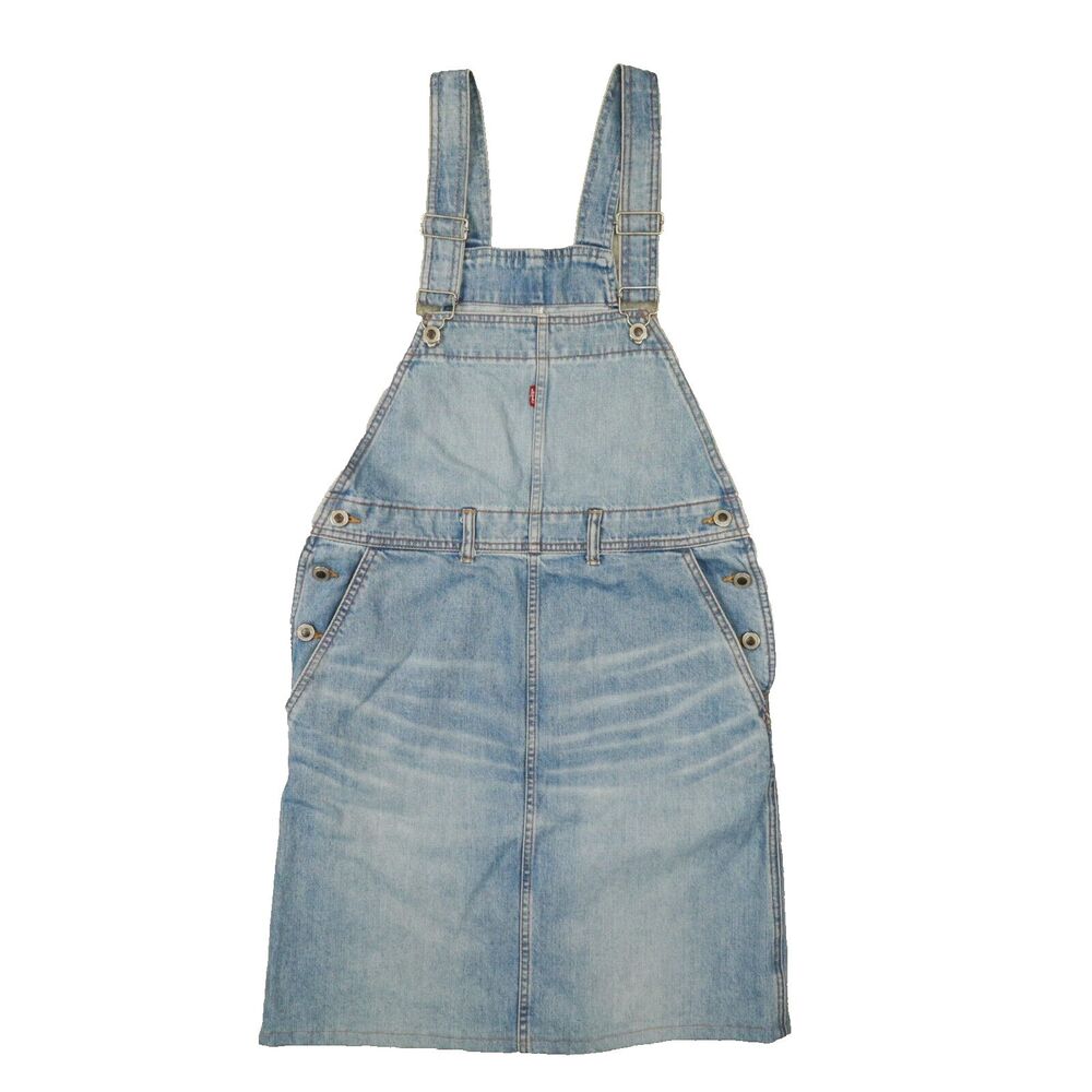 Levi’s Vintage 1996 Women's Light Blue Denim Skirt Overalls Skirtall size 28